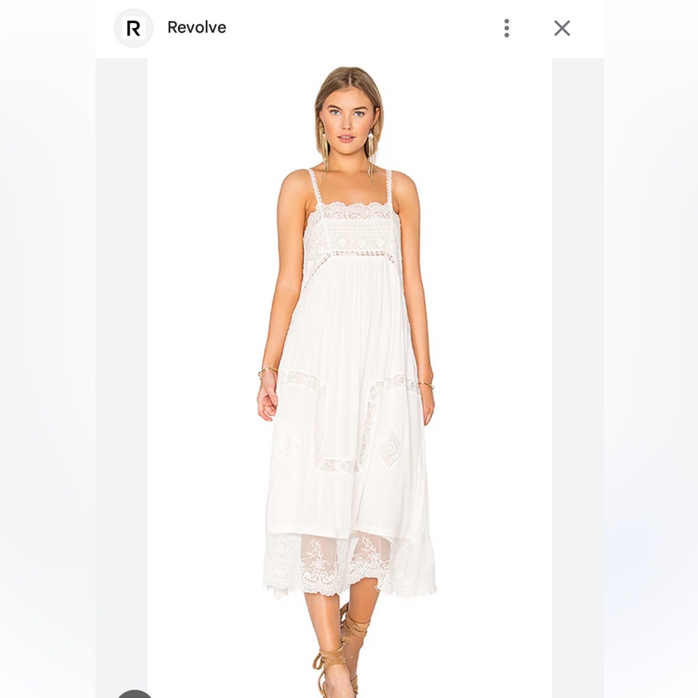 Spell White Lace Peaches Dress